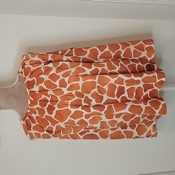 Ann Taylor Giraffe Print Gathered Shell, Size XLP - Picture 1 of 14